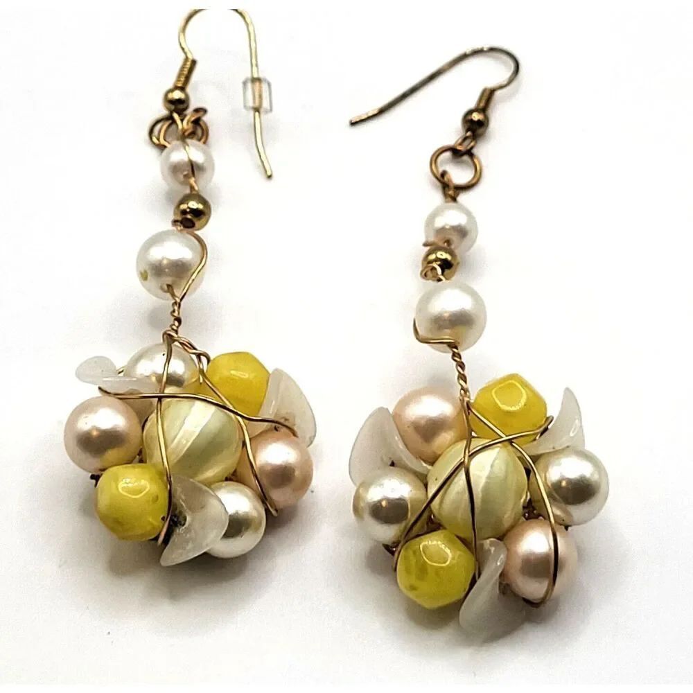 Vintage 50s Dangle Drop Earrings 3.5in